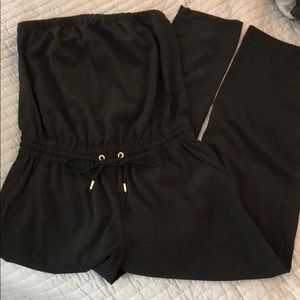 Black Strapless Romper